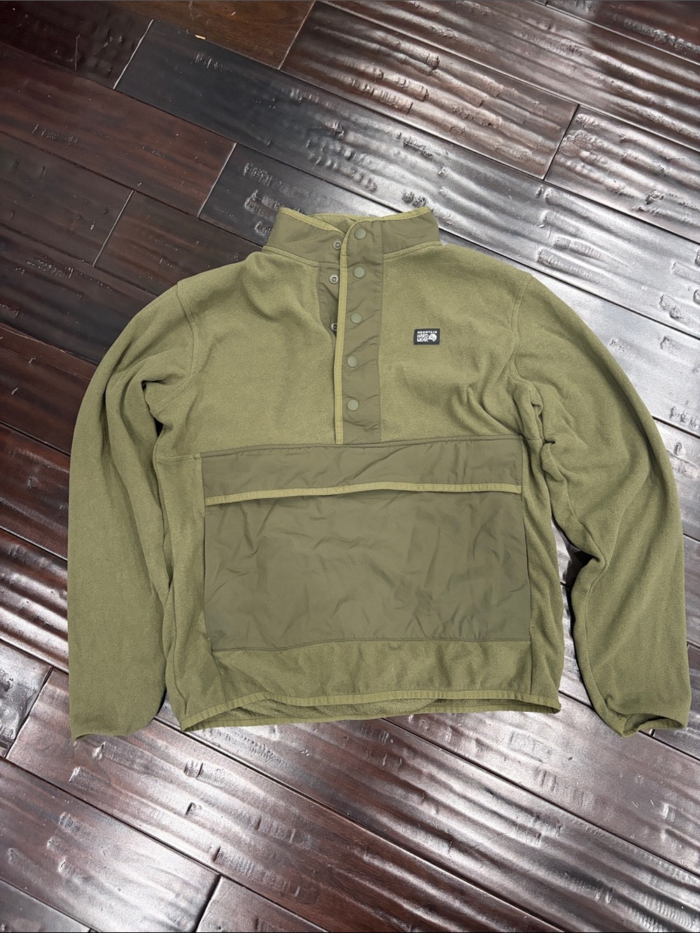 Mountain Hardwear Olive Green Fleece Snap Pullover